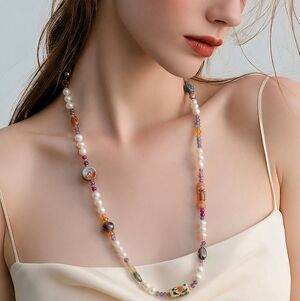 Handmade Beaded Necklace with Pearls